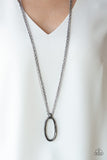 Industrial Confidence - Multi Colored - Silver and Gunmetal Chains - Necklace - Paparazzi Accessories