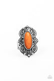 Lotus Oasis - Orange - Stone - Ring - Paparazzi Accessories