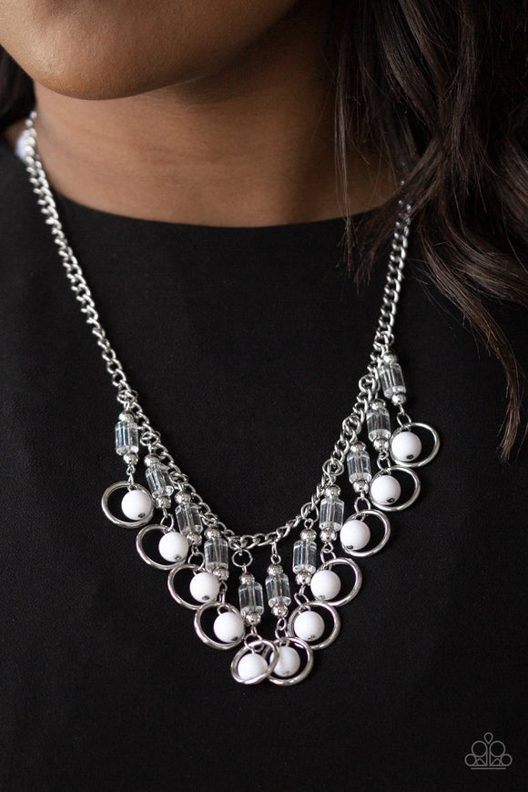 Cool Cascade - White - Necklace - Paparazzi Accessories