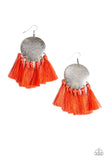 Tassel Tribute - Orange Coral - Tassel Fringe - Fish Hook Earrings - Paparazzi Accessories