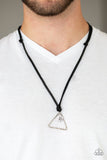 Terra Traverse - Black Leather - Hammered Tree - Urban Necklace - Paparazzi Accessories