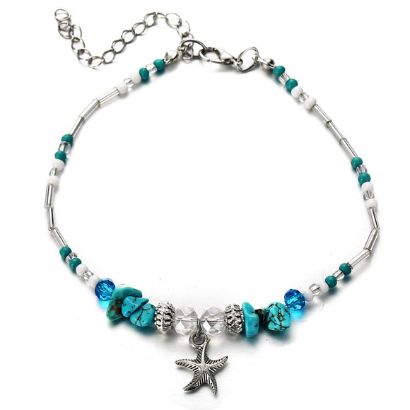 Starfish - Beaded - Clasp Anklet