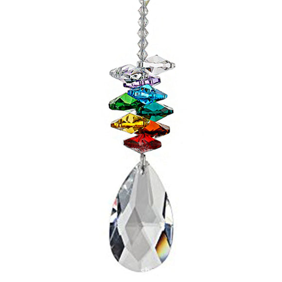 Glass Rainbow Bead Teardrop Crystal Suncatcher