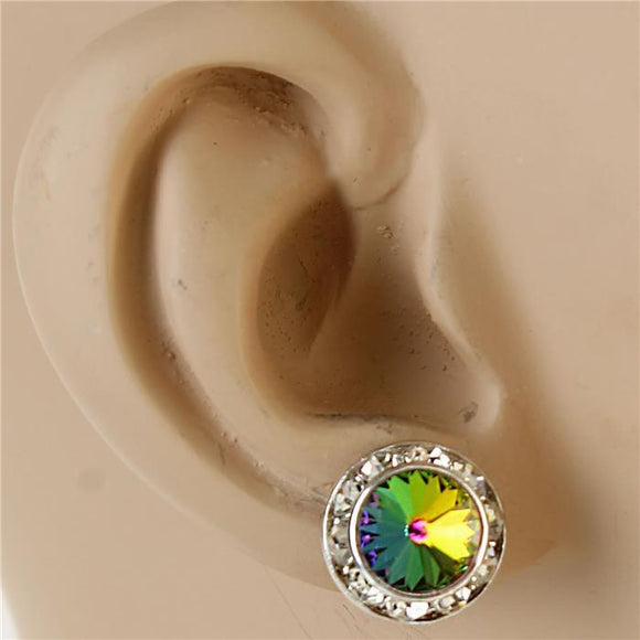 Swarovski Crystal - Oil Spill - Silver - 12mm - Stud Earrings