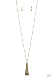 Prized Pendulum - Brass - Necklace - Paparazzi Accessories