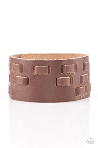 Rodeo Rampage - Brown - Leather - Snap Bracelet - Paparazzi Accessories