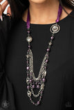 All The Trimmings - Purple - Pearl - Ribbon Tie - Necklace - Paparazzi Accessories