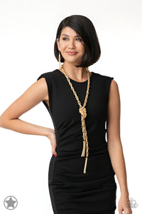SCARFed for Attention - Gold - Necklace - Paparazzi Accessories