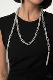 SCARFed for Attention - Silver - Necklace - Paparazzi Accessories