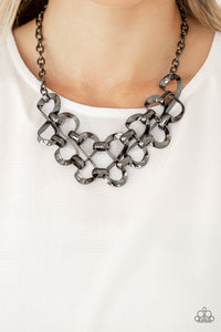 Work, Play, and Slay - Black Gunmetal - Necklace - ENCORE EXCLUSIVE 2020 - Paparazzi Accessories