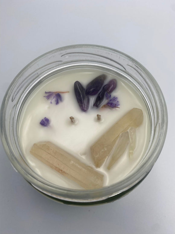 Gardenia - Crystal Meditation - Coconut Apricot Luxury Wax - 8oz Candle