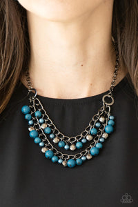 Watch Me Now - Blue - Necklace - Paparazzi Accessories