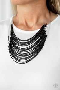 Catwalk Queen - Black - Seed Bead - Necklace - Paparazzi Accessories