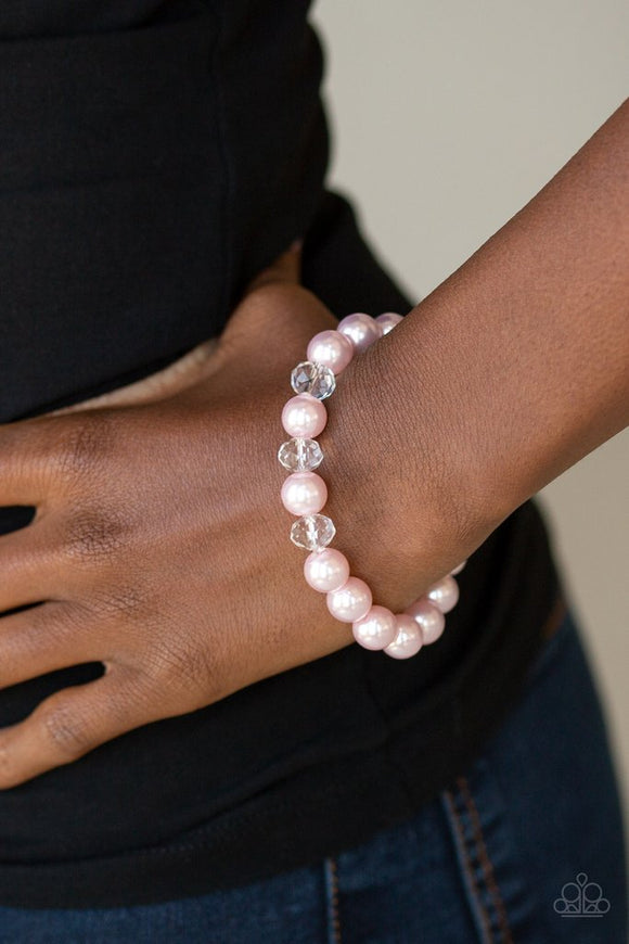 Really Resplendent - Pink - Pearl - Stretch Bracelet - Paparazzi Accessories