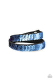Under The SEQUINS - Blue / Silver - Reversible Sequin - Double Wrap - Bracelet - Paparazzi Accessories