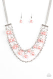 Rockefeller Romance - Orange - Pearl - Necklace - Paparazzi Accessories