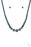 Party Pearls - Blue - Pearl Necklace - Paparazzi Accessories