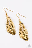 Cave Cavalier - Gold - Earrings - Paparazzi Accessories