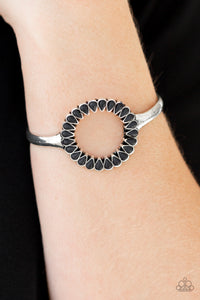 Divinely Desert - Black - Stone - Cuff Bracelet - Paparazzi Accessories