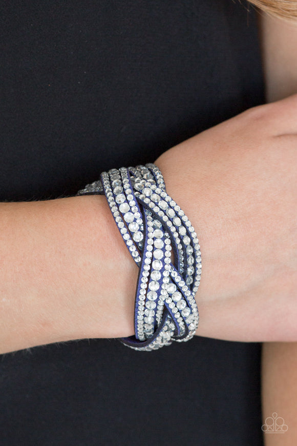 Bring On The Bling - Blue - Wrap - Snap Bracelet - Paparazzi Accessories