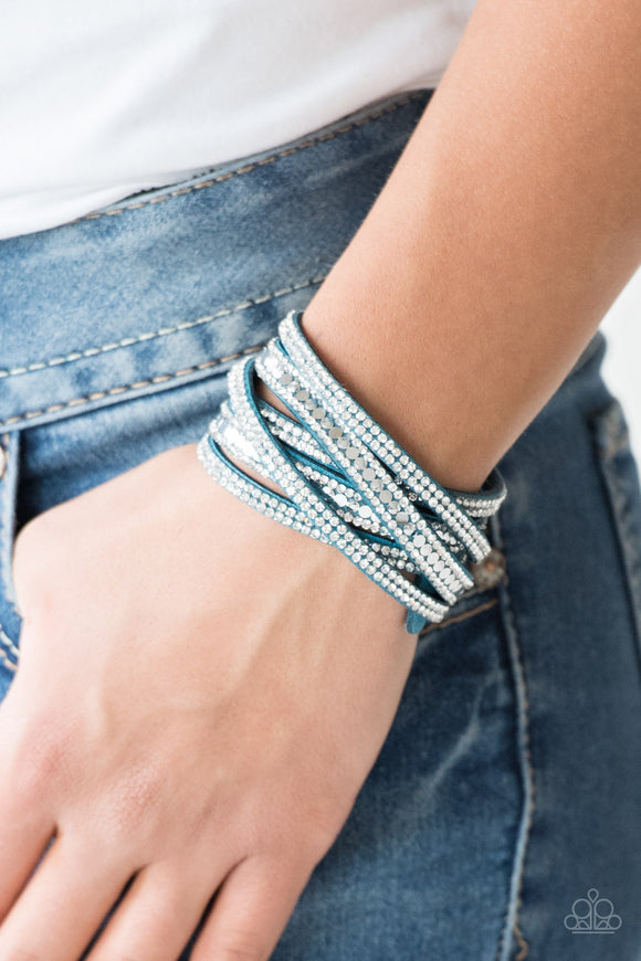 Rock Star Attitude - Blue - Wrap Bracelet - Paparazzi Accessories