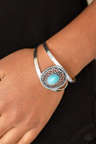 Deep In The TUMBLEWEEDS - Blue - Turquoise - Stone - Cuff Bracelet - Paparazzi Accessories