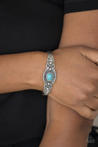 Wide Open Mesas - Blue - Turquoise - Cuff Bracelet - Paparazzi Accessories