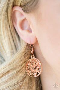 TREE Ring Circus - Copper- Earrings - Paparazzi Accessories