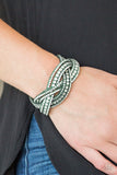 Bring On The Bling - Green - Wrap - Snap Bracelet - Paparazzi Accessories