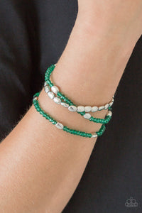 Hello Beautiful - Green - Stretch Bracelets - Paparazzi Accessories