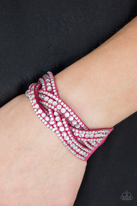 Bring On The Bling - Pink - Wrap - Snap Bracelet - Paparazzi Accessories