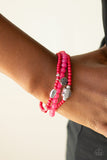 Really Romantic - Pink - Heart - Stretch Bracelet - Paparazzi Accessories