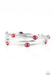 Bangle Belle - Red - Pearl - Bangle Bracelet - Paparazzi Accessories
