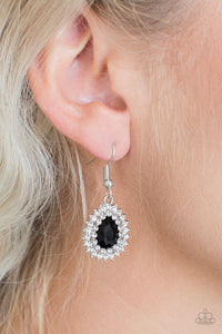 Star-Crossed Starlet - Black - Teardrop - Earrings - Paparazzi Accessories