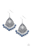 Gracefully Gatsby - Blue - Pearl - Earrings - Paparazzi Accessories
