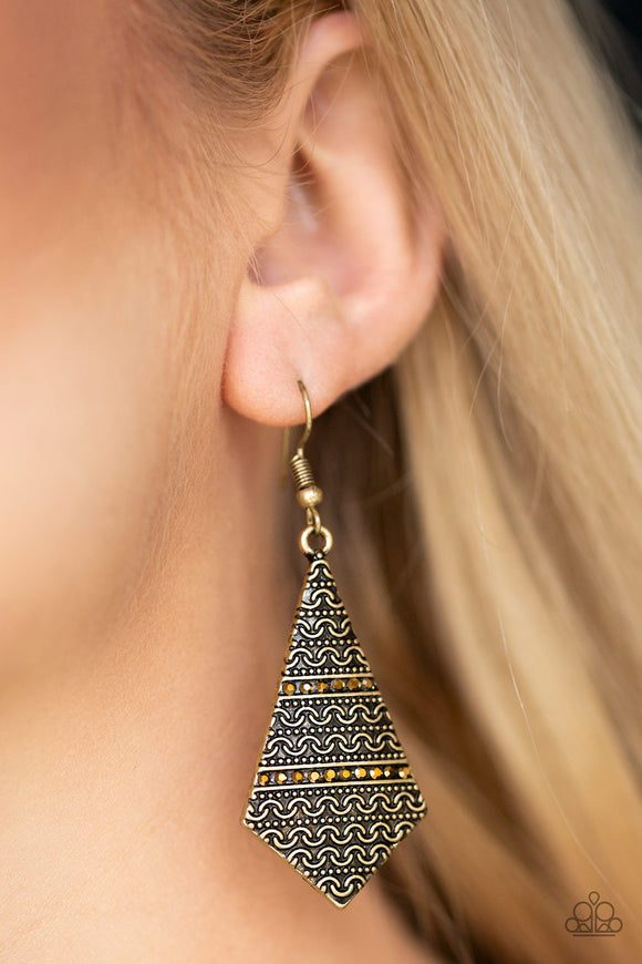 Terra Trending - Brass - Earrings - Paparazzi Accessories