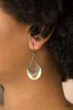 Totally Terrestrial - Brass- Earrings - Paparazzi Accessories