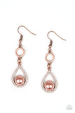 Roll Out The Ritz - Copper - Pearl - Earrings - Paparazzi Accessories