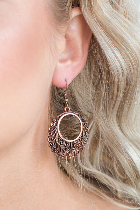 Grapevine Glamorous - Copper - Earrings - Paparazzi Accessories