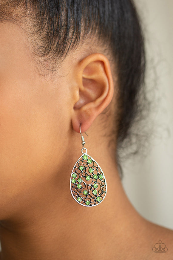 Dazzling Dew - Green - Earrings - Paparazzi Accessories