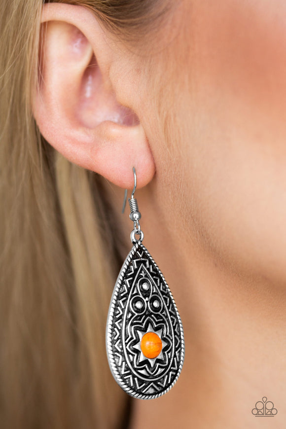 Summer Sol - Orange - Stone - Earrings - Paparazzi Accessories