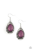 Abstract Anthropology - Purple - Stone - Fish Hook - Earrings - Paparazzi Accessories