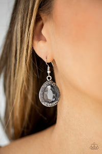 Grandmaster Shimmer - Silver - Teardrop - Earrings - Paparazzi Accessories