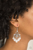 Dip It GLOW - White - Earrings - Paparazzi Accessories