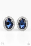 Only FAME In Town - Blue - Clip-On Earrings - Paparazzi Accessories