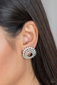 Buckingham Beauty - White - Post Earrings - Paparazzi Accessories