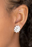 Starry Nights - White - Rhinestone - Stud Earrings - Paparazzi Accessories