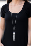 Shimmer Sensei - Purple Rhinestone - Silver - Necklace - Paparazzi Accessories