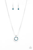Front and CENTERED - Blue - Necklace - Paparazzi Accessories