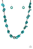 Waikiki Winds - Blue - Wooden Necklace - Paparazzi Accessories